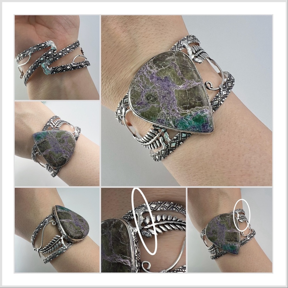 *SOLD* Solid Sterling 925 Purpurite Pendant Bracelet Earrings Jewelry Lot - Picture 5 of 13